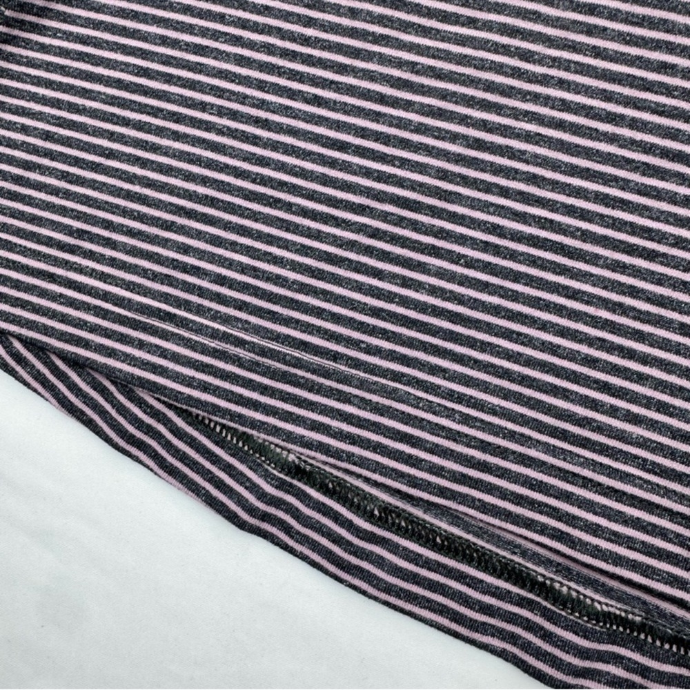 Lululemon Pink Grey Cool Striped Racerback Full Length Tank Top Cotton Blend - Picture 2 of 10